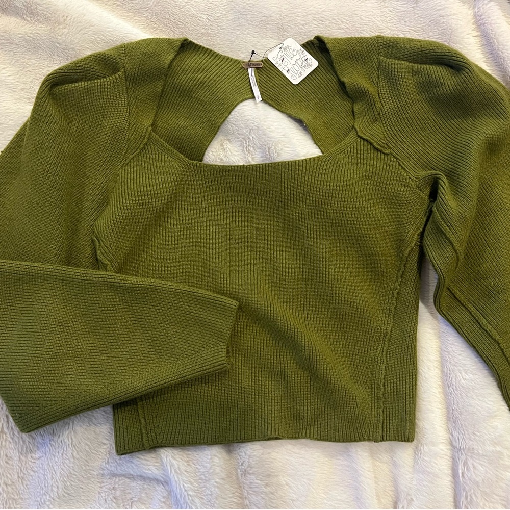 Free people green sweater